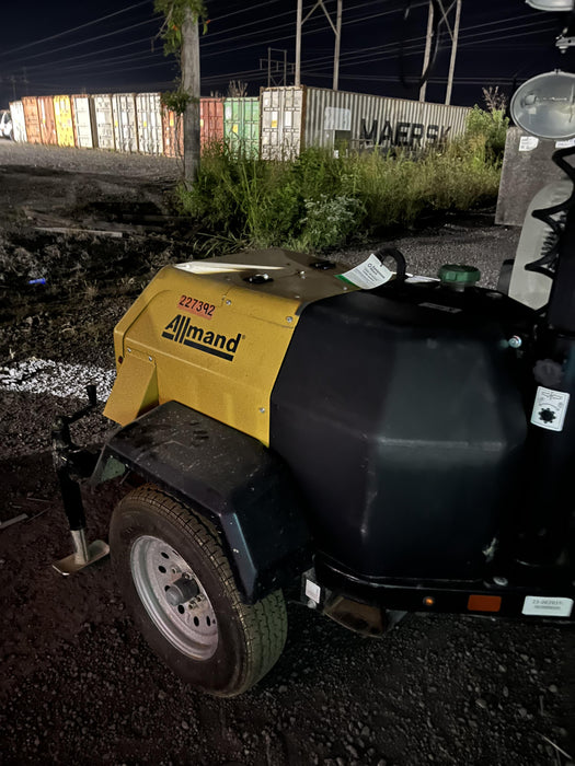 2022 Allmand NLV3GR (4) LED Light Fixture 350W, 23' Vertical Mast, 3kW Prime, Towable, Deep Sea L401, Leveling Jacks, Yanmar T4F 5.8hp