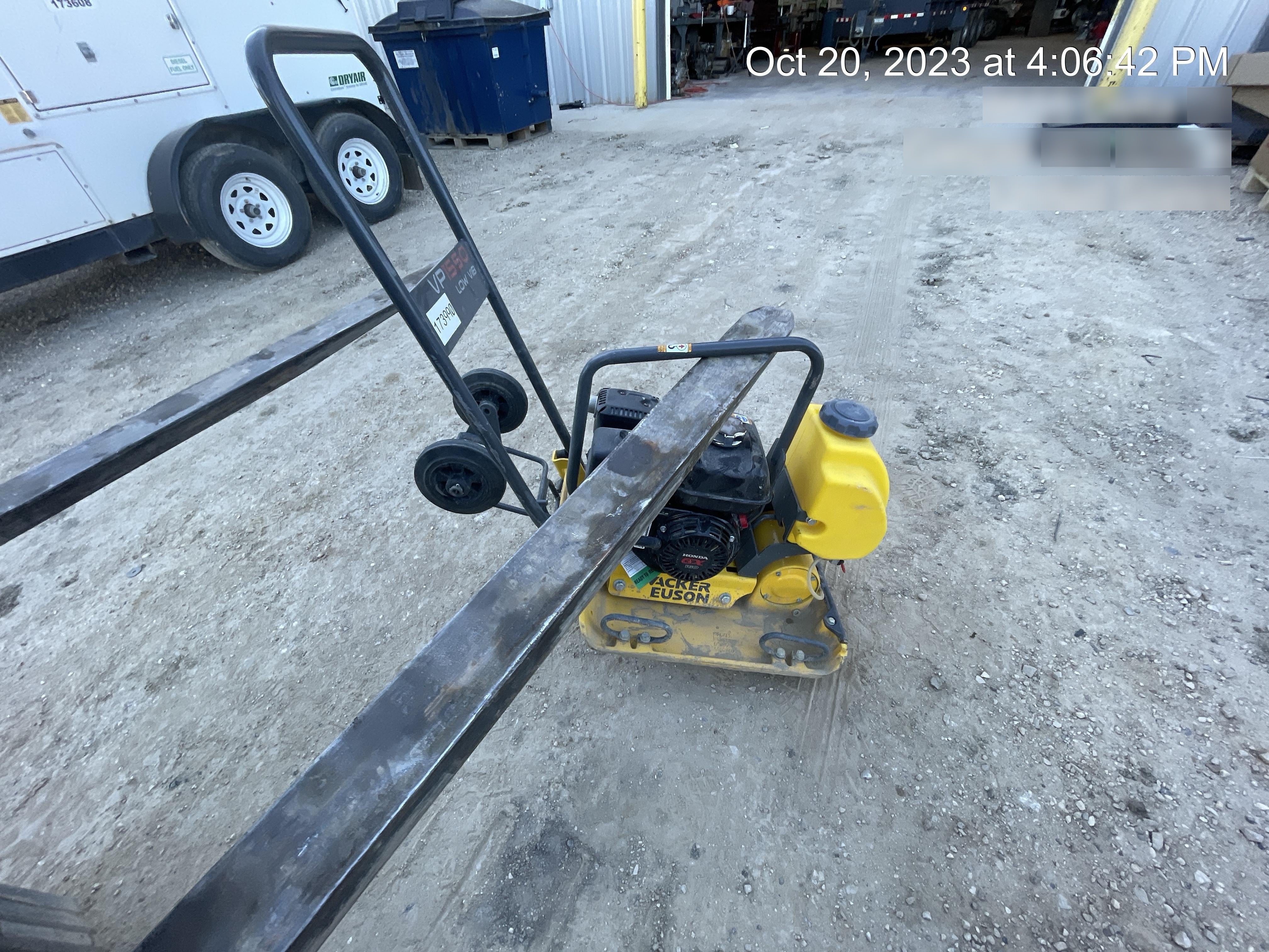 2021 Wacker Neuson VP1550AW Plate Compactor w/ Water Tank