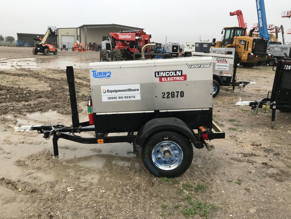 2019 Lincoln Electric Vantage 322 Lincoln Vantage 322 Welder w/Trailer, Light Kit, Cable Rack