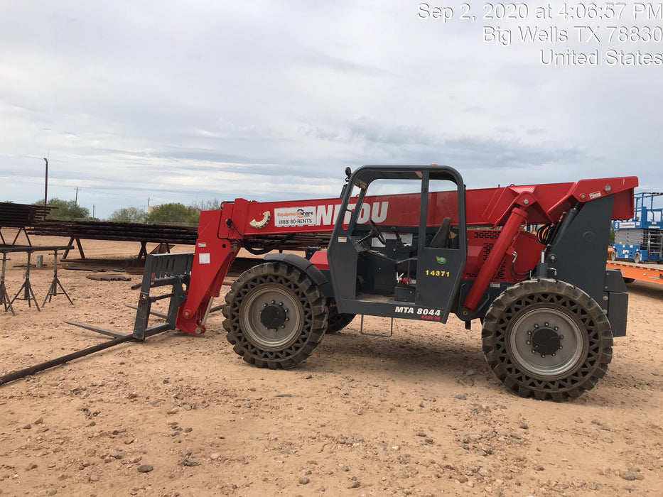 2019 Manitou MTA8044 MTA 8044 - 74 HP T4, Canopy, Worklights/Strobe, Beacon, 66" Carriage, 48" Forks, Solid Tires, Lift Hook, Aux Hydraulics