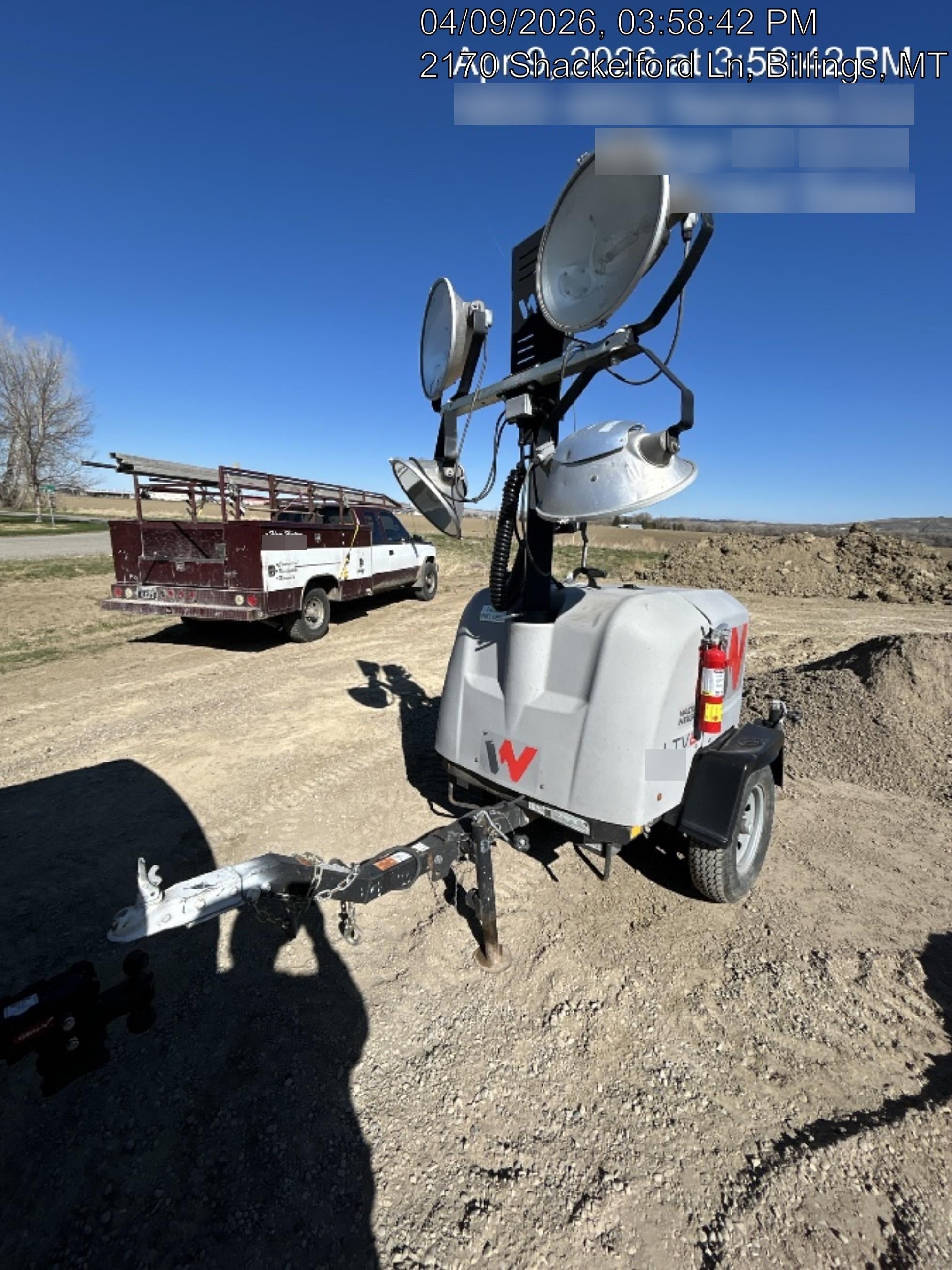 2018 Wacker Neuson LTV6L-MH Wacker Neuson LTV6L Mobile Light Tower w/Fuel Level Sensor Installed