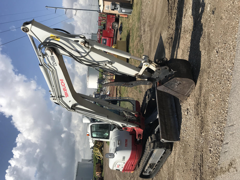 2019 Takeuchi TB290 Takeuchi TB290 Cab/Heat/AC w/Rubber Tracks, Auxiliary Hydraulics, Dozer Blade, Manual QC