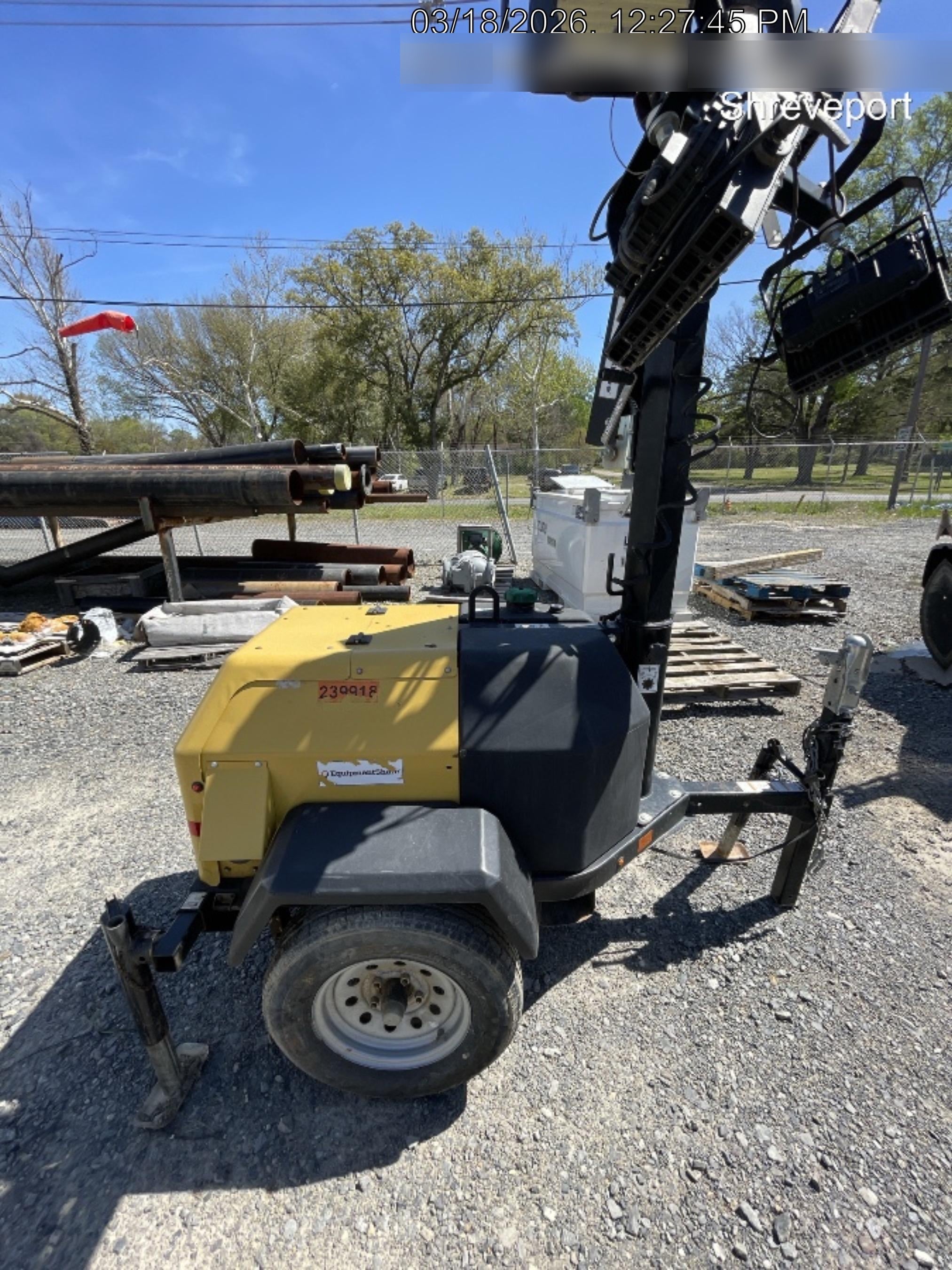2022 Allmand NLV3GR (4) LED Light Fixture 350W, 23' Vertical Mast, 3kW Prime, Towable, Deep Sea L401, Leveling Jacks, Yanmar T4F 5.8hp