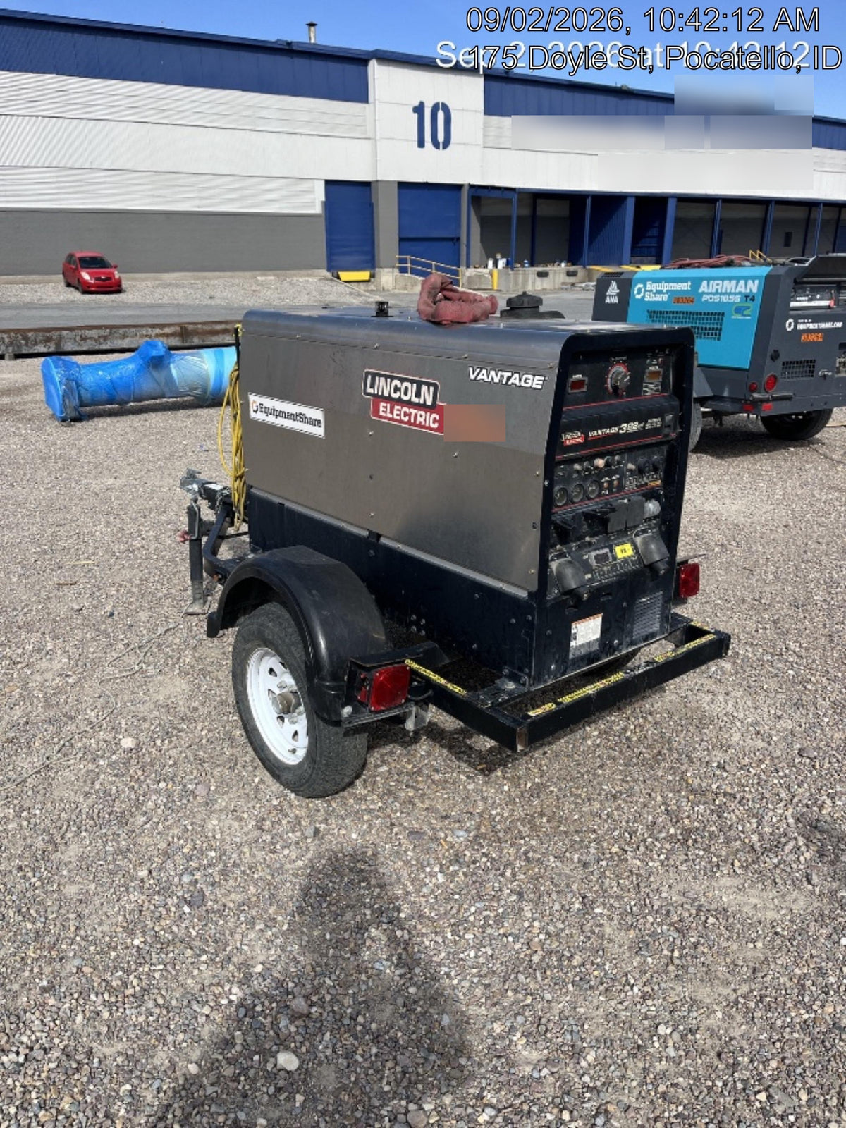 2019 Lincoln Electric Vantage 322 Ready-Pak 3, Two Wheel Trailer, Fender and Light Kit, Cable Rack