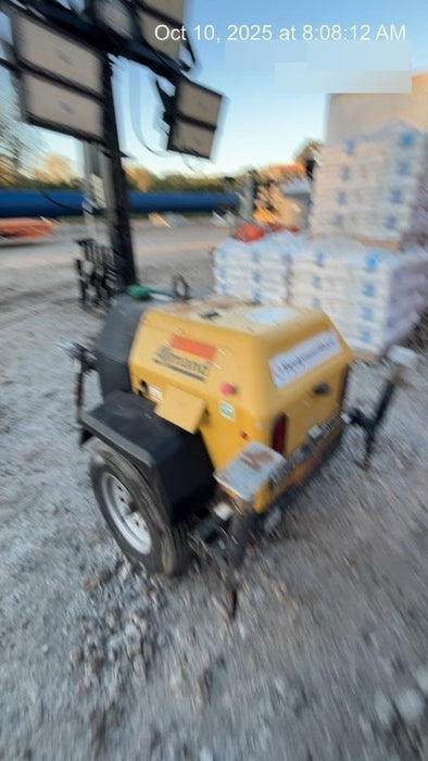 2022 Allmand NLV3GR (4) LED Light Fixture 350W, 23' Vertical Mast, 3kW Prime, Towable, Deep Sea L401, Leveling Jacks, Yanmar T4F 5.8hp