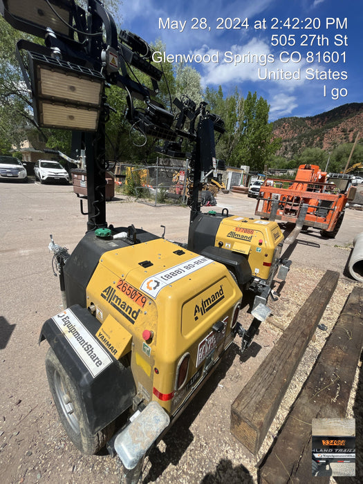 2022 Allmand NLV3GR (4) LED Light Fixture 350W, 23' Vertical Mast, 3kW Prime, Towable, ES Decals, T3