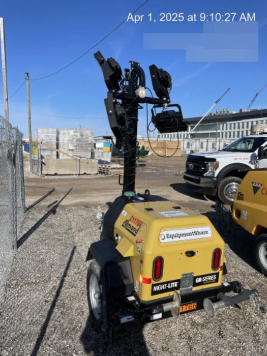 2022 Allmand NLV3GR (4) LED Light Fixture 350W, 23' Vertical Mast, 3kW Prime, Towable, Deep Sea L401, Leveling Jacks, Yanmar T4F 5.8hp