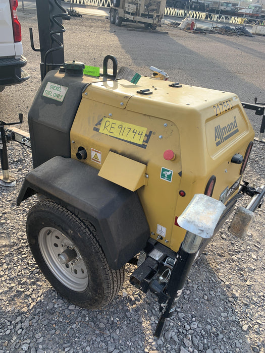 2022 Allmand NLV3GR (4) LED Light Fixture 350W, 23' Vertical Mast, 3kW Prime, Towable, Deep Sea L401, Leveling Jacks, Yanmar T4F 5.8hp