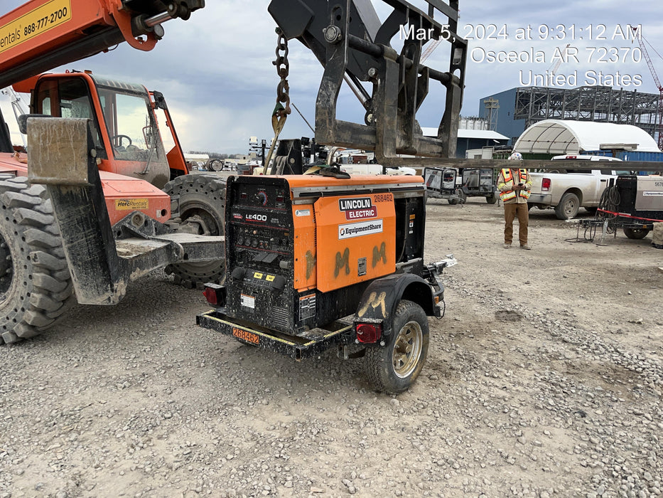 2022 Lincoln Electric LE400 Kubota V1505, Trlr, Cable Rack, Light Kit, ES Decals, T3