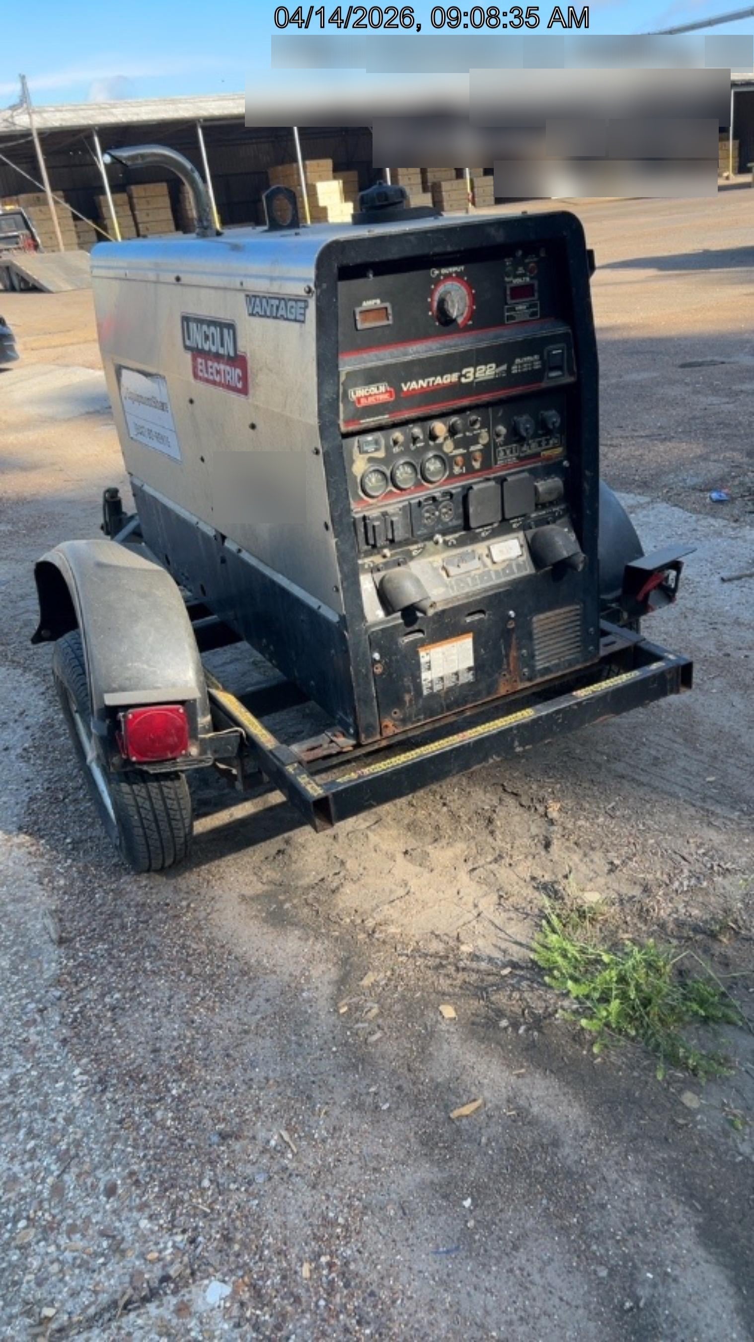 2019 Lincoln Electric Vantage 322 Lincoln Vantage 322 Welder w/Trailer, Light Kit, Cable Rack