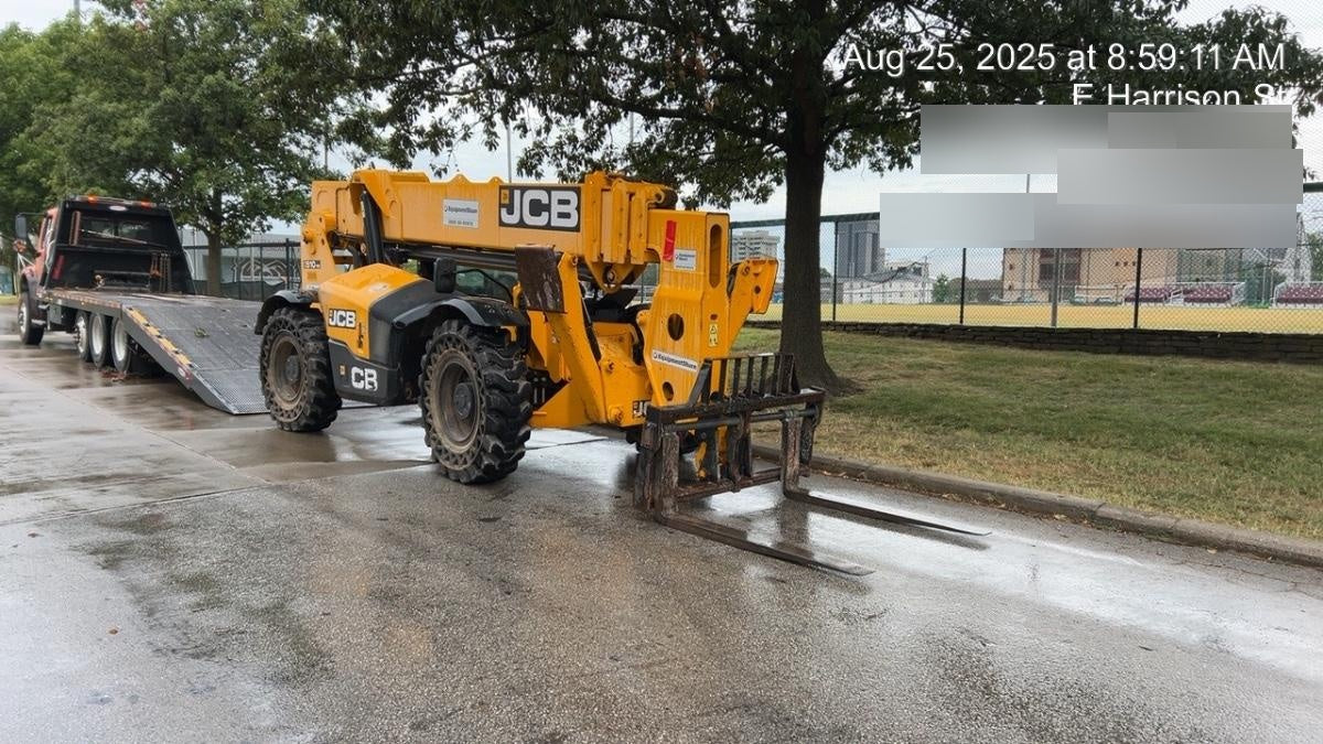 2019 JCB 510-56 74 HP, Beacon, Worklights, Aux Hydraulics, Solid Tires, 60" Carriage/Forks