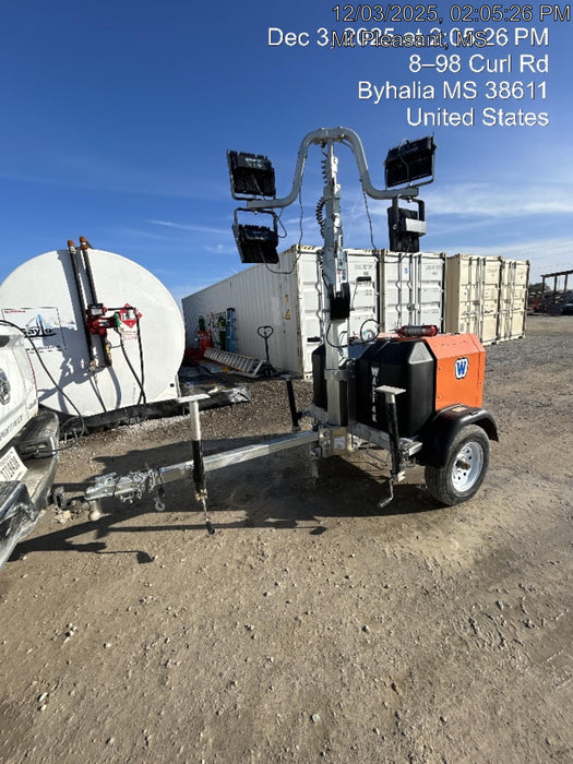 2025 Wanco WLTT-4MM4K Diesel, Mitsubishi L2E, 9.0HP @1800 rpm, Deep Sea Controller, Shore Power Plug, Auto Start, (4) 350W LED Floodlights, 4kW Generator, 60 Gal Fuel Tank, 2" Ball, T3