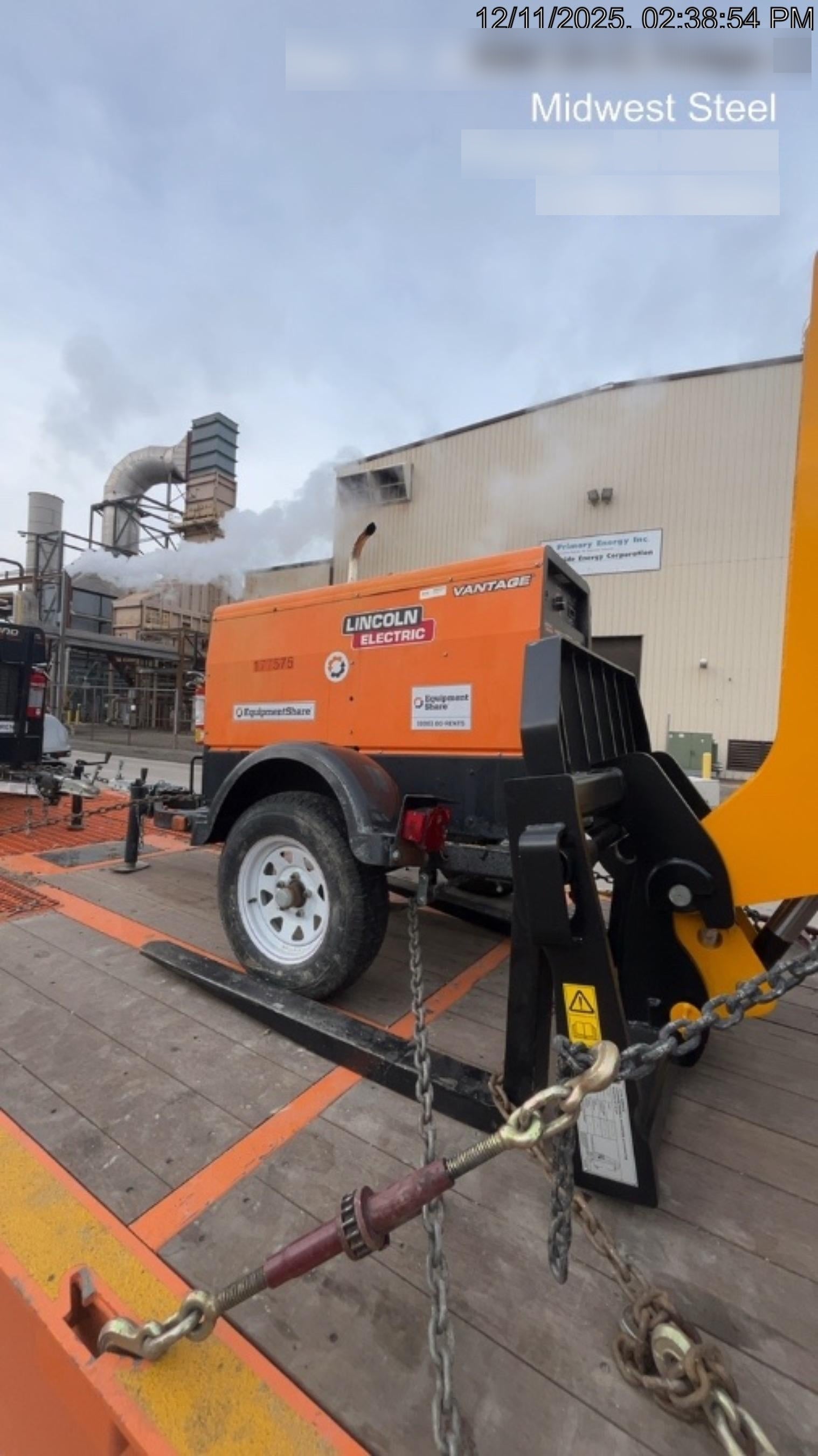 2021 Lincoln Electric Vantage 322 Vantage 322 Ready Pak 3 w/ Decals, ORANGE (includes trailer, cable rack, fender light kit) NO Telematics