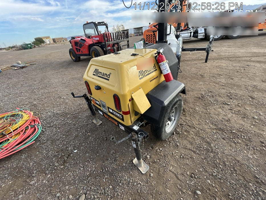 2022 Allmand NLV3GR (4) LED Light Fixture 350W, 23' Vertical Mast, 3kW Prime, Towable, ES Decals, T3