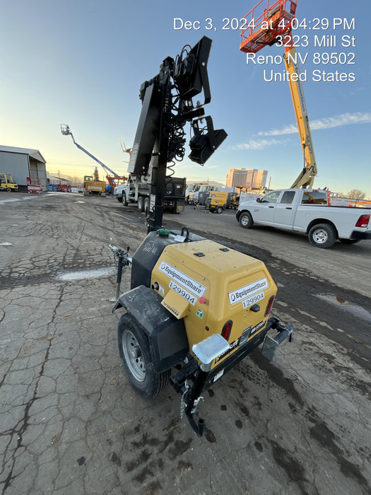 2021 Allmand NLV3GR (4) LED Light Fixture 350W, 23' Vertical Mast, 3kW Prime, Towable, Deep Sea L401, Leveling Jacks, Yanmar T4F 5.8hp