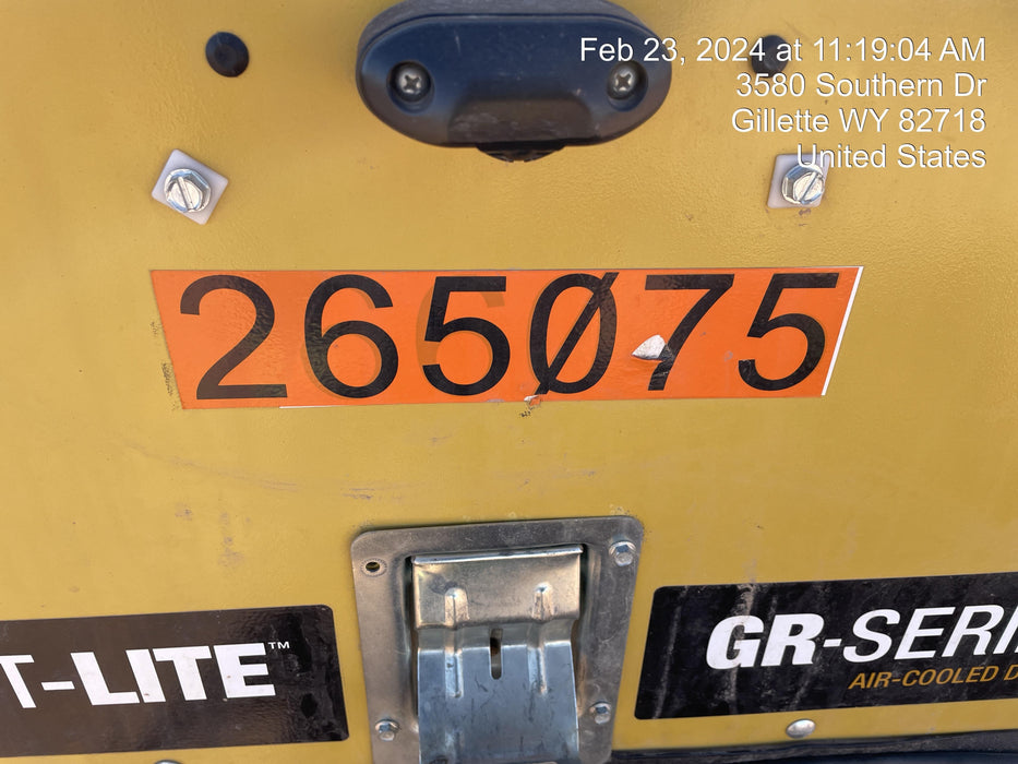 2022 Allmand NLV3GR (4) LED Light Fixture 350W, 23' Vertical Mast, 3kW Prime, Towable, ES Decals, T3