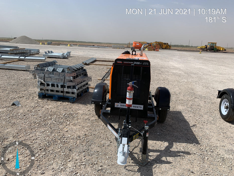 2021 Lincoln Electric Vantage 322 Vantage 322 Ready Pak 3 w/ Telematics & Decals, ORANGE (includes trailer, cable rack, fender light kit)