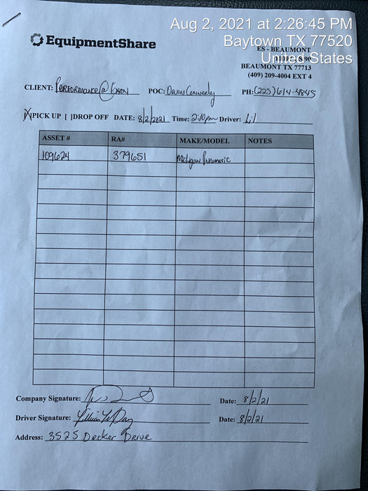2020 MICHIGAN PNEUMATIC HV-15G-8P