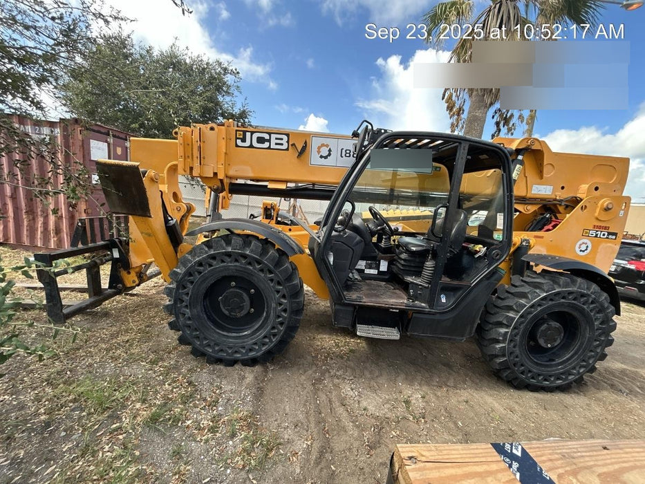 2020 JCB 510-56 Canopy, Solid Tires, Work Lights, Beacon, Aux Hydraulics, Back up Alarm, Lifting Eye, ES Decals