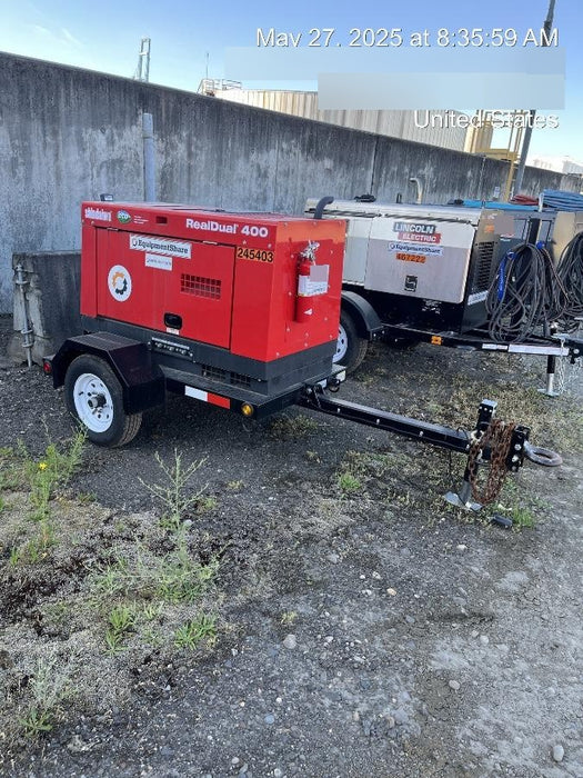 2022 Shindaiwa DGW400MDL Kubota D902 Engine, 23 HP, Dual Op Welder, Wire, Arc, Droop Stick, Tig, and CC Stick Functionality, Simulphase, 3 Phase and 1 Phase Gen Output, Single Axle NB Trlr, Slr Trckl Chrg 12V 12W, Fire Ext