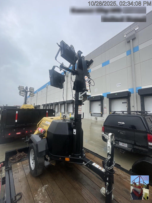 2022 Allmand NLV3GR (4) LED Light Fixture 350W, 23' Vertical Mast, 3kW Prime, Towable, Deep Sea L401, Leveling Jacks, Yanmar T4F 5.8hp