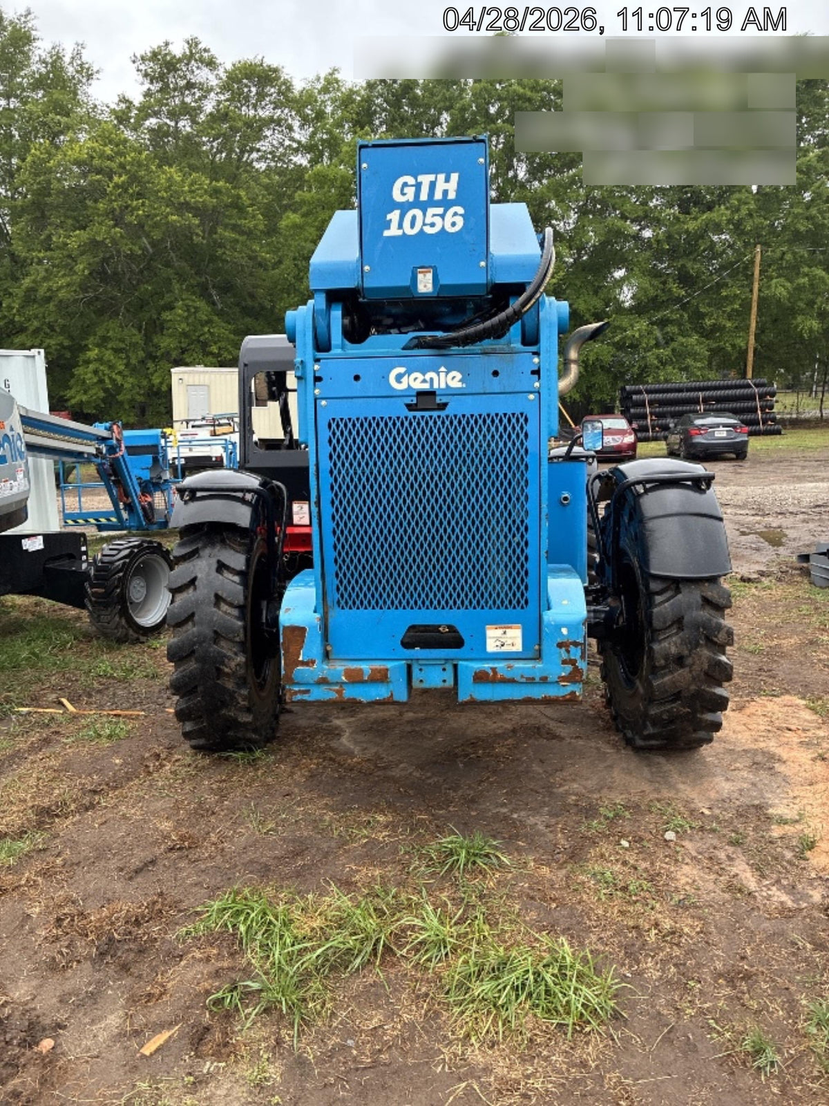 2019 Genie GTH-1056 Canopy, Solid RT Tires, LED Work Lights, Beacon 60" QA Carriage, 60" Forks