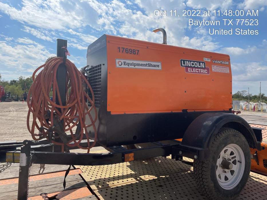 2021 Lincoln Electric Vantage 322 Vantage 322 Ready Pak 3 w/ Decals, ORANGE (includes trailer, cable rack, fender light kit) NO Telematics