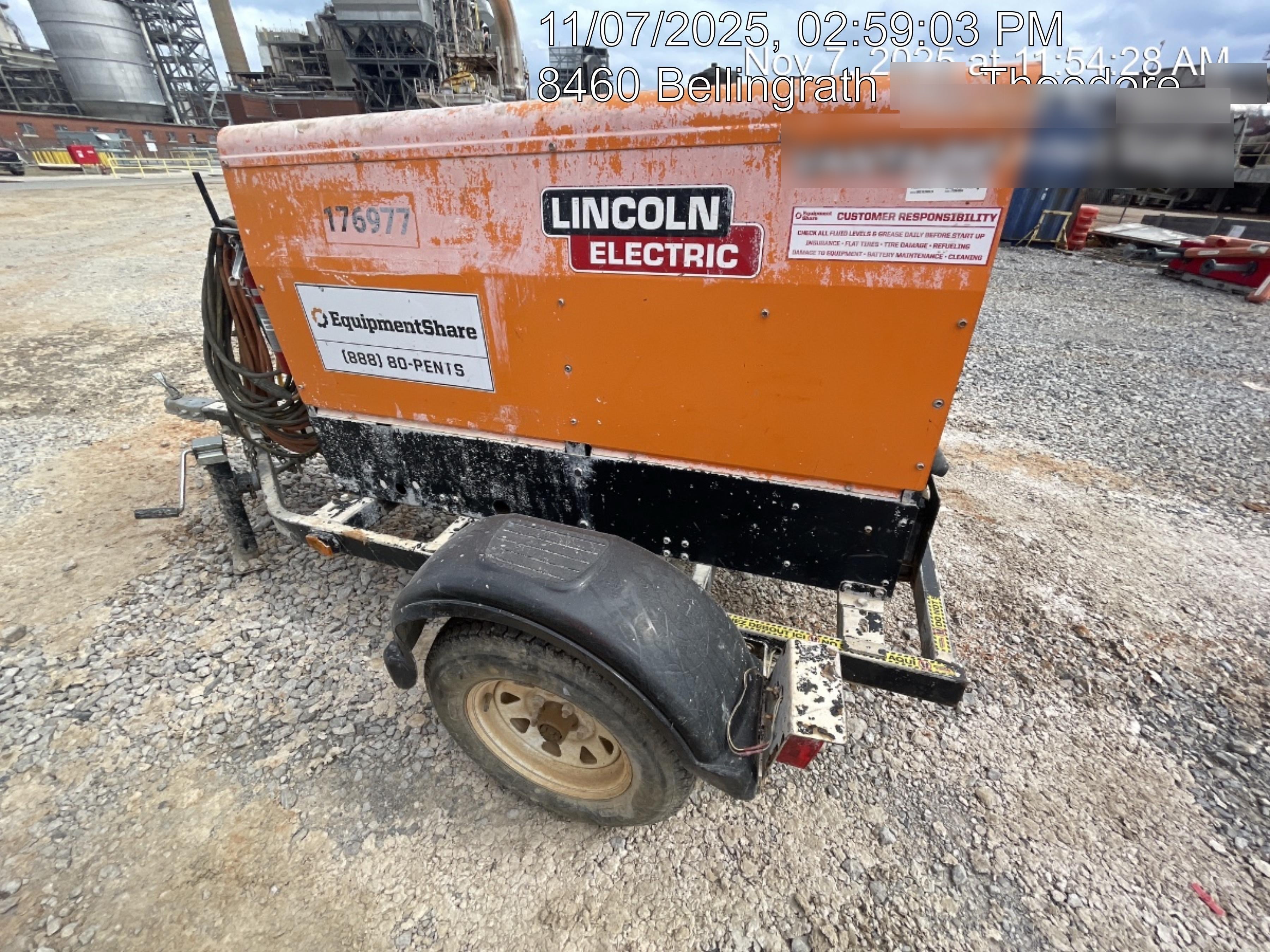 2021 Lincoln Electric Vantage 322 Vantage 322 Ready Pak 3 w/ Decals, ORANGE (includes trailer, cable rack, fender light kit) NO Telematics