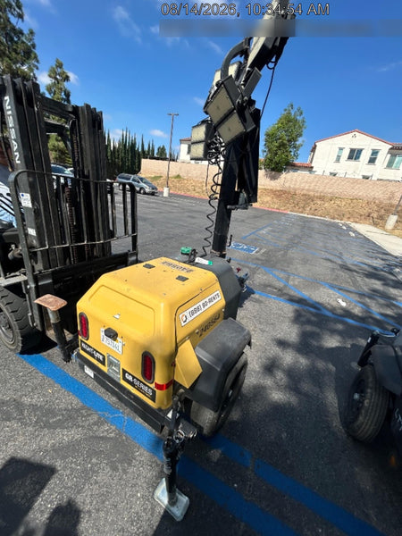 2022 Allmand NLV3GR (4) LED Light Fixture 350W, 23' Vertical Mast, 3kW Prime, Towable, Deep Sea L401, Leveling Jacks, Yanmar T4F 5.8hp