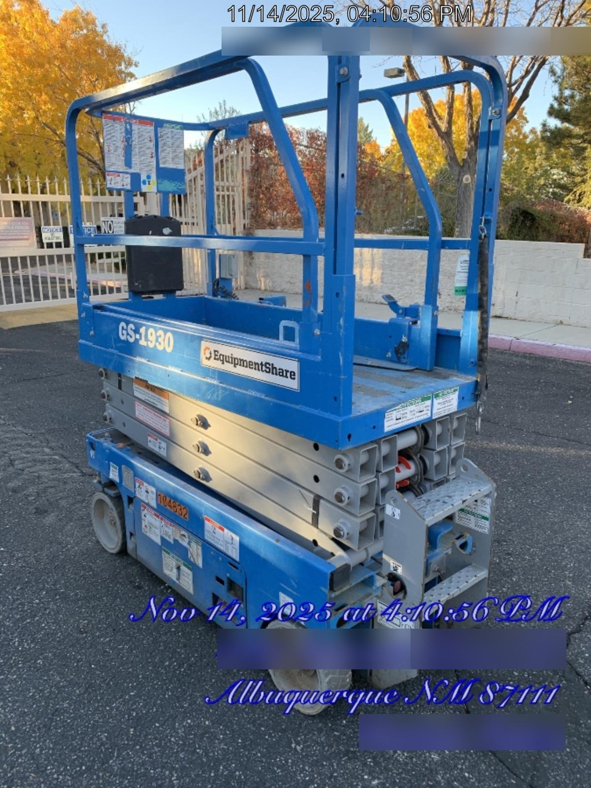 2020 Genie GS-1930 Fixed rails with chain entry gate - Pre A92.20