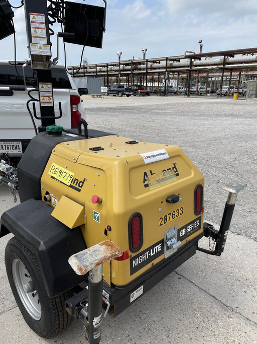 2022 Allmand NLV3GR (4) LED Light Fixture 350W, 23' Vertical Mast, 3kW Prime, Towable, Deep Sea L401, Leveling Jacks, Yanmar T4F 5.8hp