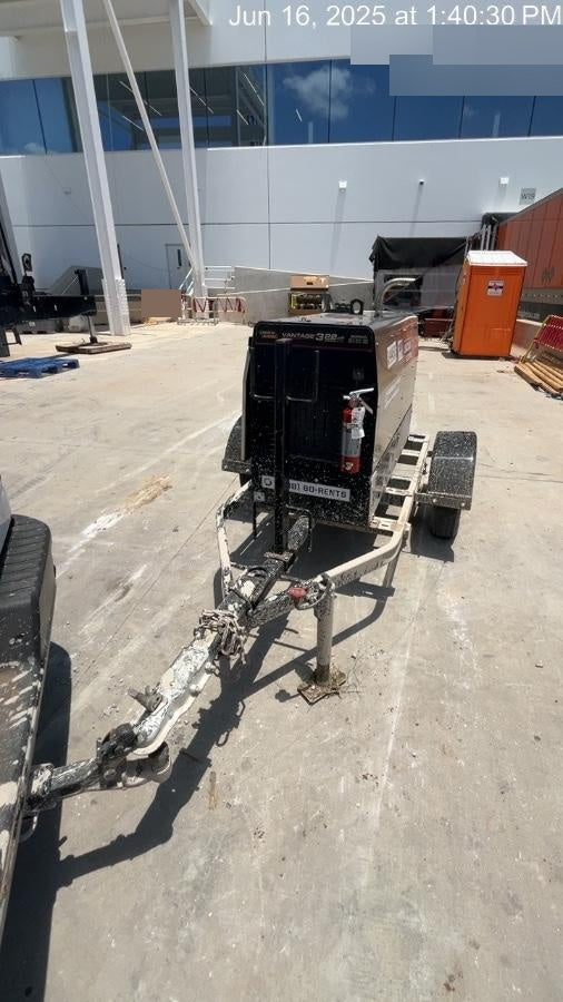 2019 Lincoln Electric Vantage 322 Welder Ready-Pak 3, Two wheel trailer, Fender and Light kit, Cable Rack