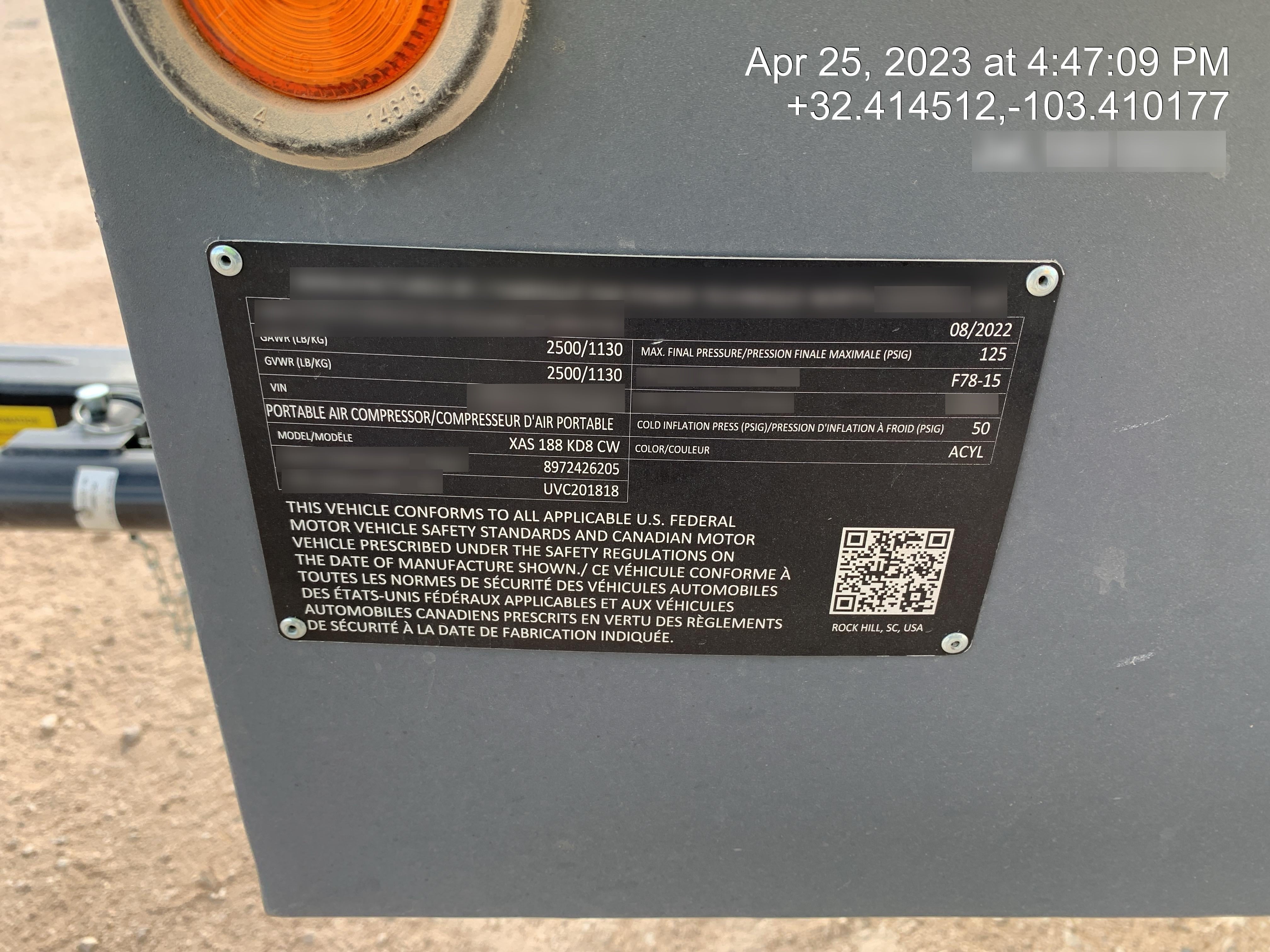 2022 ATLAS COPCO XAS188 CWK