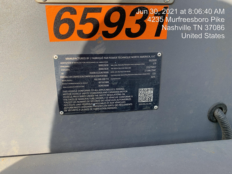 2020 ATLAS COPCO XAS 900