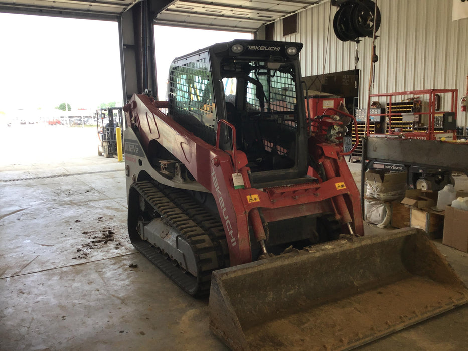 2018 Takeuchi TL12V2C Takeuchi TL12V2C Cab Skid Steer Track Loader, 80" HD dirt bucket with 9 teeth