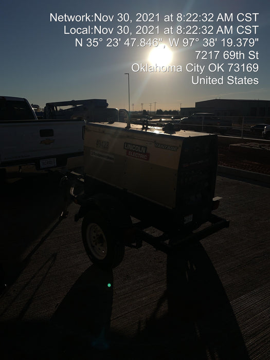 2019 Lincoln Electric Vantage 322 Ready-Pak 3, Two Wheel Trailer, Fender and Light Kit, Cable Rack