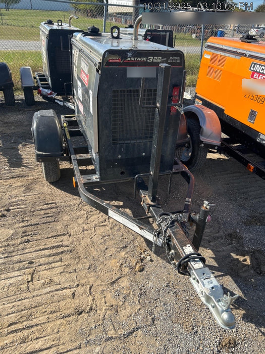 2019 Lincoln Electric Vantage 322 Welder Ready-Pak 3, Two wheel trailer, Fender and Light kit, Cable Rack