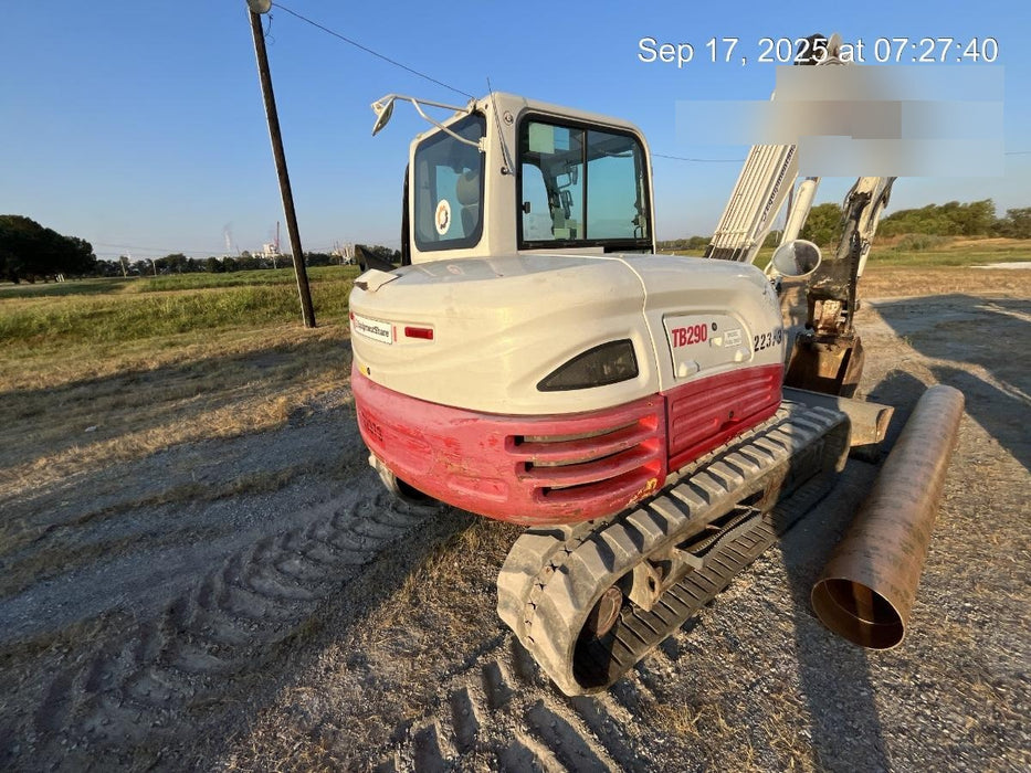 2019 Takeuchi TB290 Takeuchi TB290 Cab/Heat/AC w/Rubber Tracks, Auxiliary Hydraulics, Dozer Blade, Manual QC, 18/24/36" Buckets, Hydraulic Thumb Installed