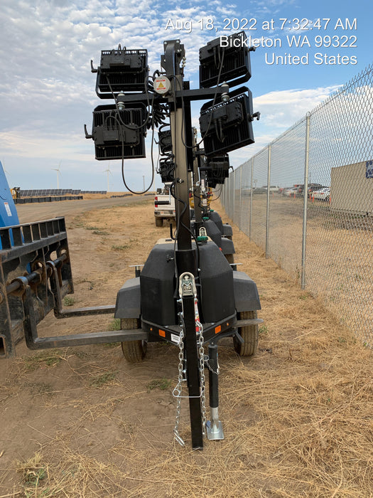 2021 Allmand NLV3GR (4) LED Light Fixture 350W, 23' Vertical Mast, 3kW Prime, Towable, Deep Sea L401, Leveling Jacks, Yanmar T4F 5.8hp