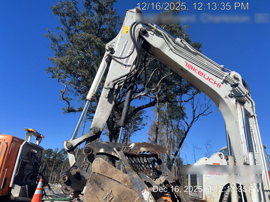 2019 Takeuchi TB290 Cab, AC, Rubber Tracks, Dozer Blade, Travel Alarm, Control Pattern Change Valve, Auxiliary Hydraulics w/18" Quick Coupler Bucket with teeth, 6.2 cu. ft. capacity/24" Quick Coupler Bucket with teeth, 8.6 cu. ft. capacity/36" Quick Coupler Bucket with teeth, 13.4 cu. ft. capacity, Quick Coupler, Hydraulic Thumb Installed
