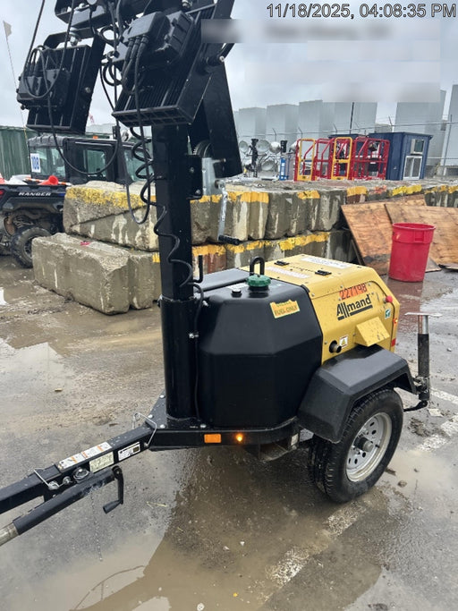 2022 Allmand NLV3GR (4) LED Light Fixture 350W, 23' Vertical Mast, 3kW Prime, Towable, Deep Sea L401, Leveling Jacks, Yanmar T4F 5.8hp