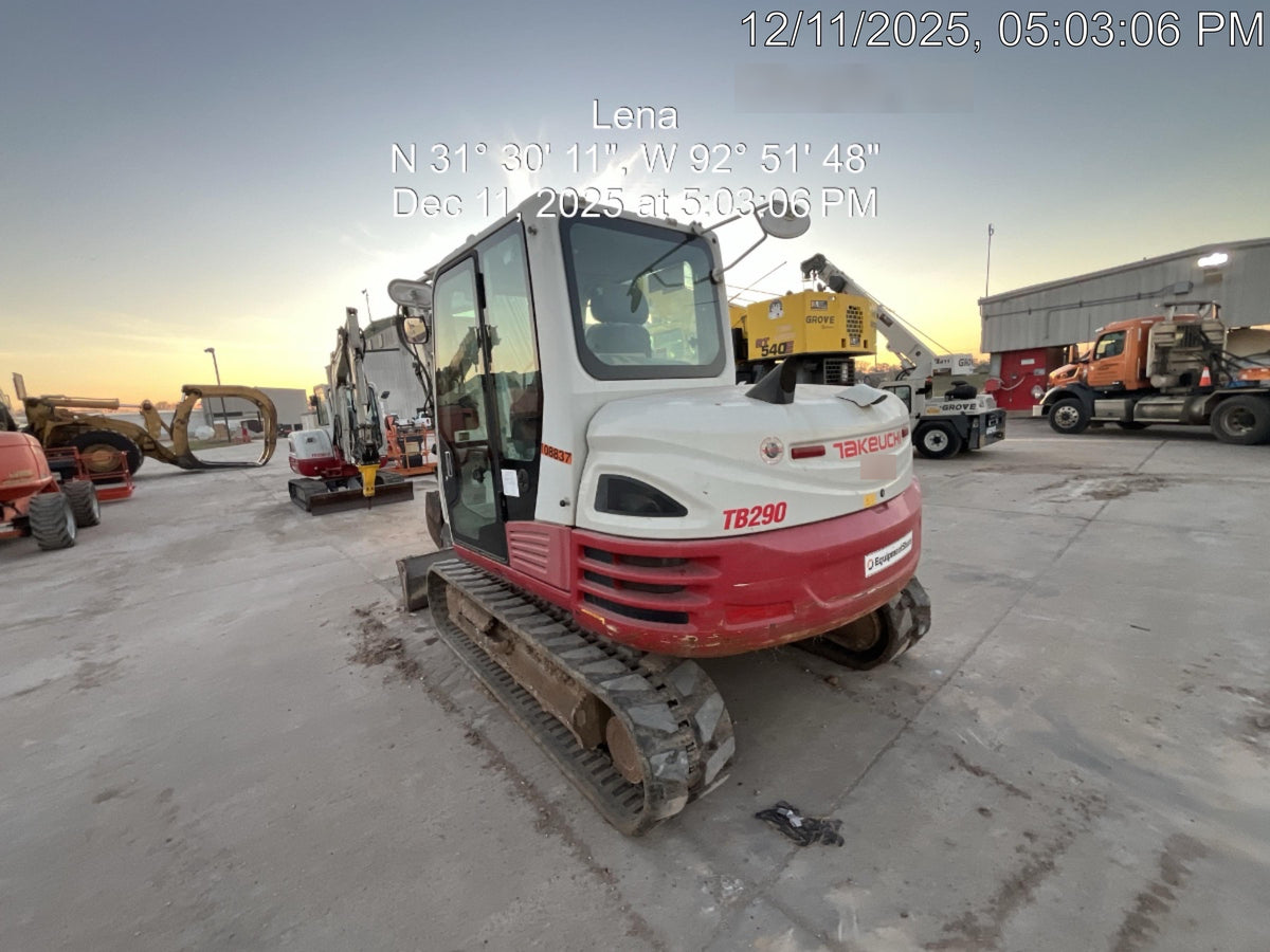 2020 Takeuchi TB290C Cab/Heat/Air, Rubber Tracks, Manual TAG QC