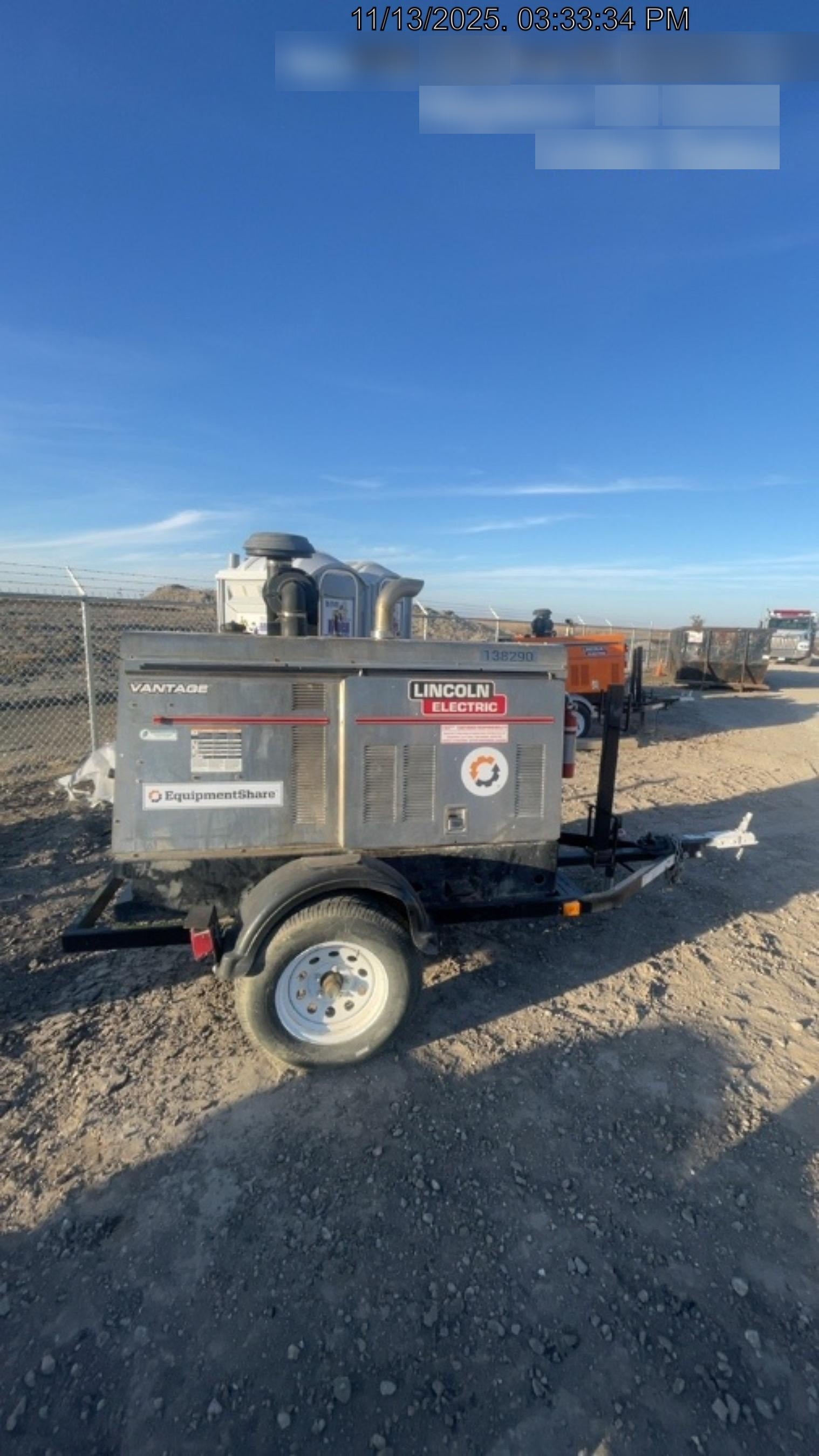 2021 Lincoln Electric Vantage 549X Ready Pak 3, ORANGE (includes trailer, cable rack, fender light kit)