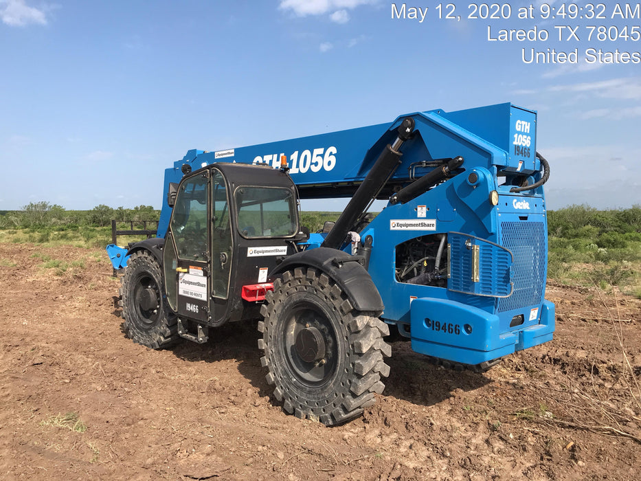 2018 Genie GTH-1056 Genie GTH-1056 w/Enclosed Cab w/HVAC, Work Lights, Solid Tires, Beacon, 60" Carriage and Forks