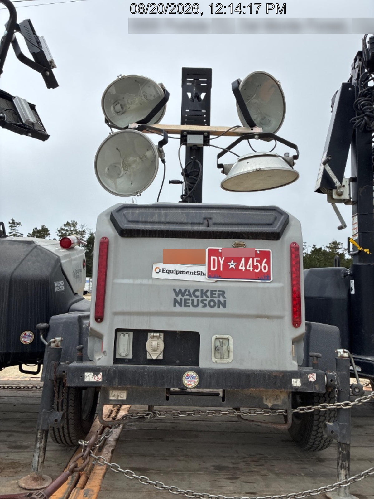 2019 Wacker Neuson LTV6L-MH Wacker Neuson LTV6L Mobile Light Tower w/Fuel Level Sensor Installed