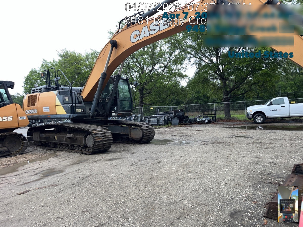 2017 Case CX350D CAB A/C, 13'-3" ARM, STEEL TRACKS