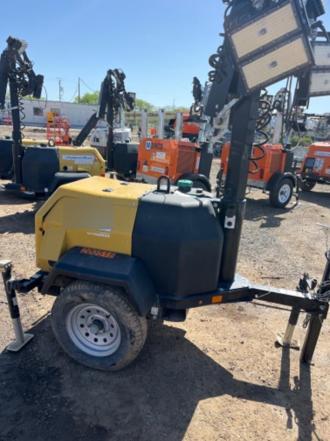 2022 Allmand NLV3GR (4) LED Light Fixture 350W, 23' Vertical Mast, 3kW Prime, Towable, Deep Sea L401, Leveling Jacks, Yanmar T4F 5.8hp