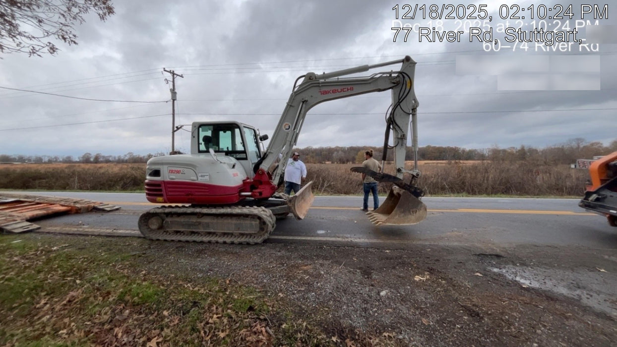 2019 Takeuchi TB290 Cab/Heat/AC Rubber tracks, Dozer blade, Travel alarm, Auxiliary hydraulics w/Manual QC, Hydraulic thumb, 18", 24", and 36" Buckets