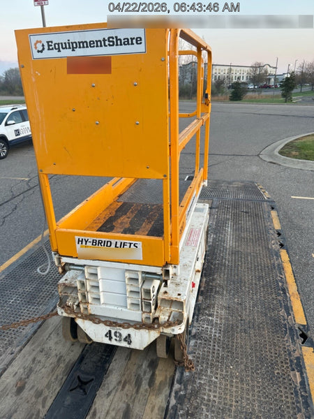 Custom Equipment HB-1430 <ul>
 <li>Hy-Brid Scissor Lift</li>
  <li>Platform capacity up to 670 lbs.</li>
  <li>Working height up to 20 ft</li>
  <li>Weighs under 1,700 lbs.</li>
  <li>Non-marking wheels </li>
</ul>