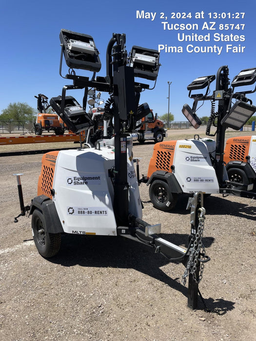 2024 Generac MLT2 Diesel, Flex Switch 120V Input, Powerzone Controller, 
(4) 320W LED Lights, 4kW Generator, 39.9 Gal Fuel Tank, 2" Ball, T3